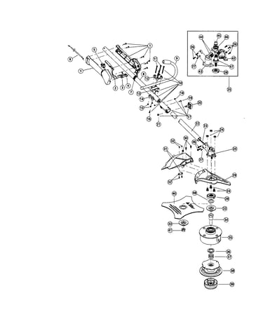 Handle/drive shaft/shield