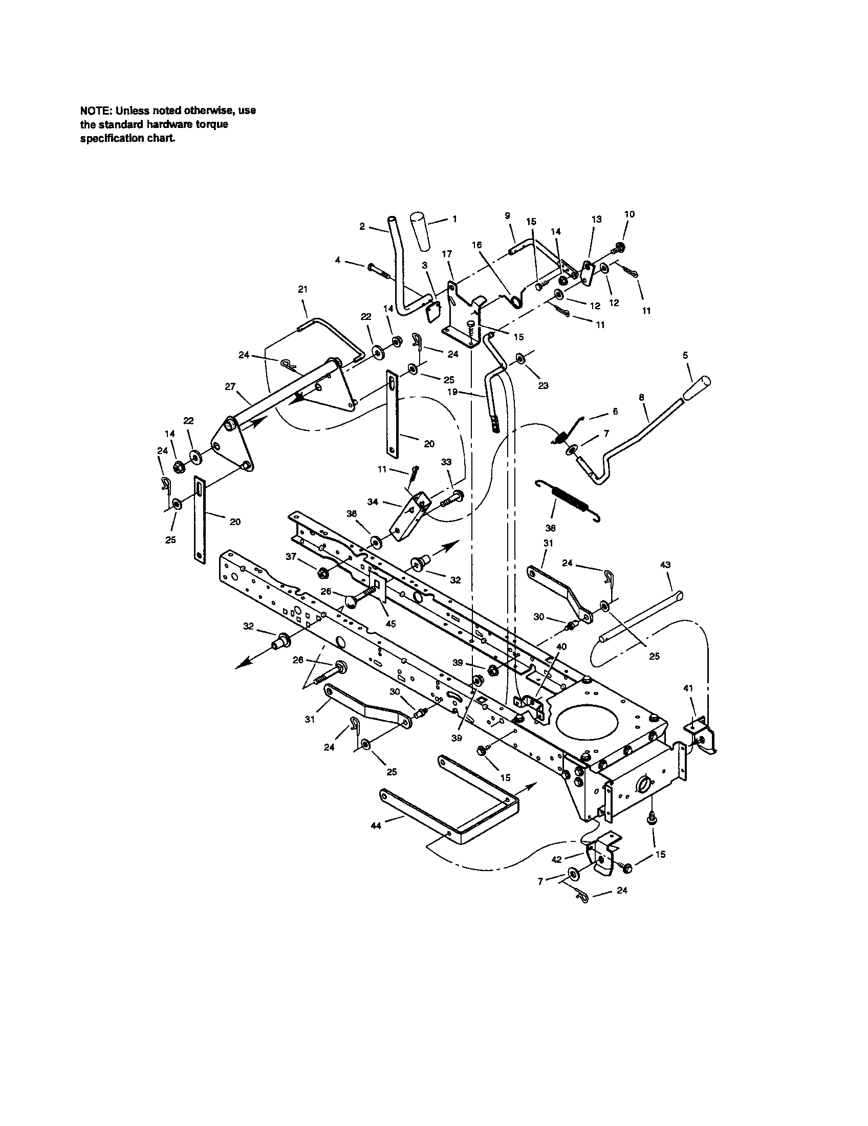 MOWER HOUSING SUSPENSION
