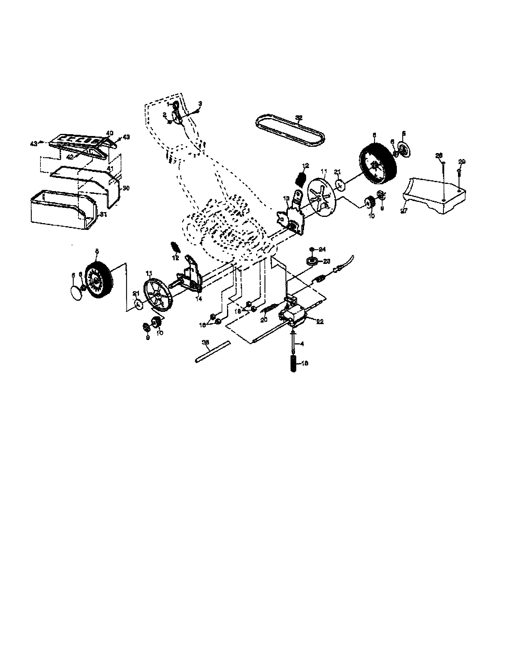Drive control/gear case/wheels