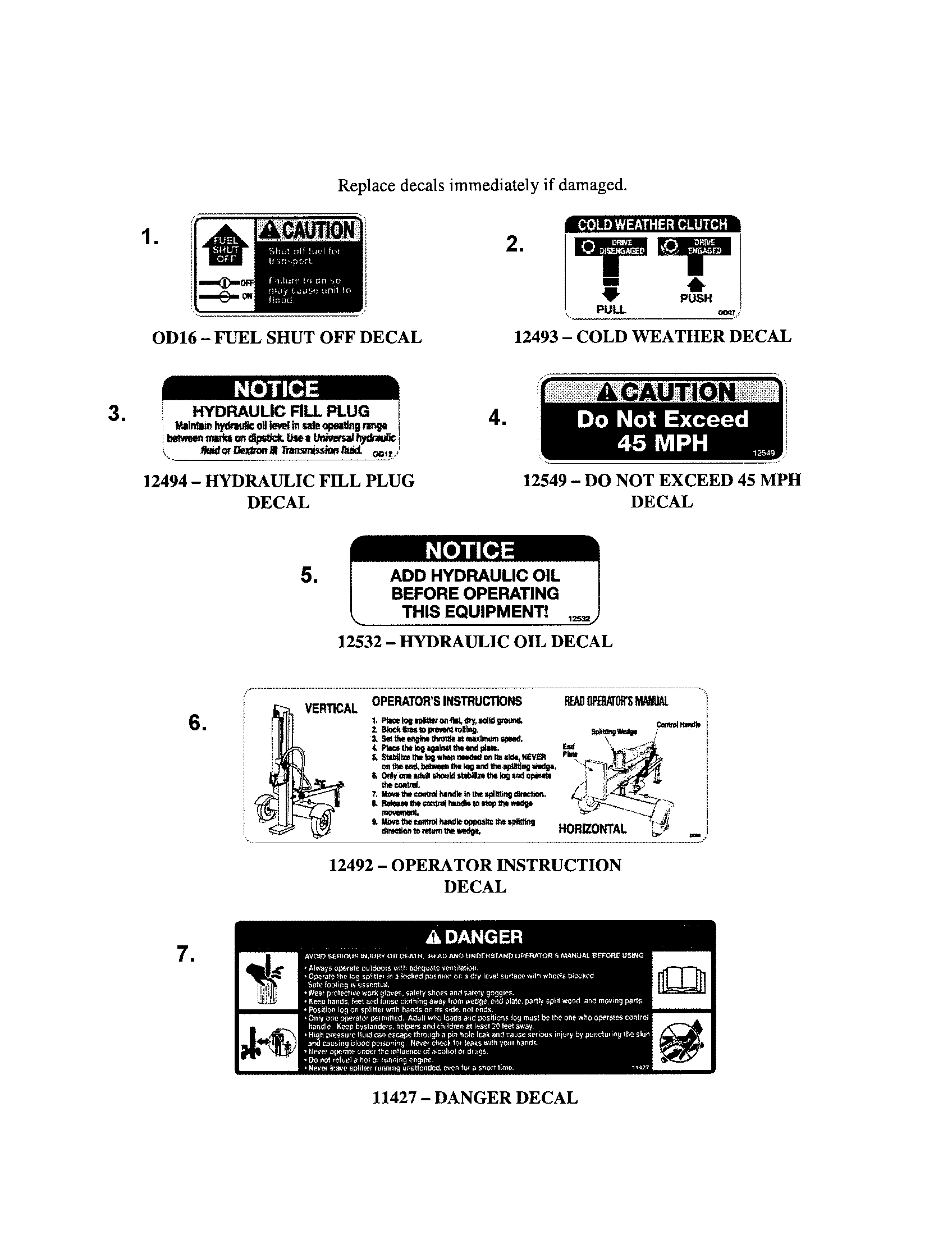 Safety decals