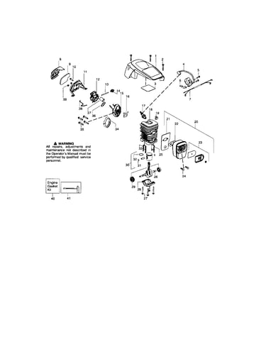 Shield/cylinder/crankshaft