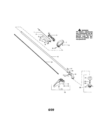 Handle/driveshaft/shield