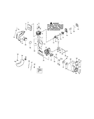 Cylinder/crankshaft/fuel tank