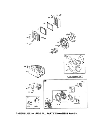 Rewind starter/blower housing