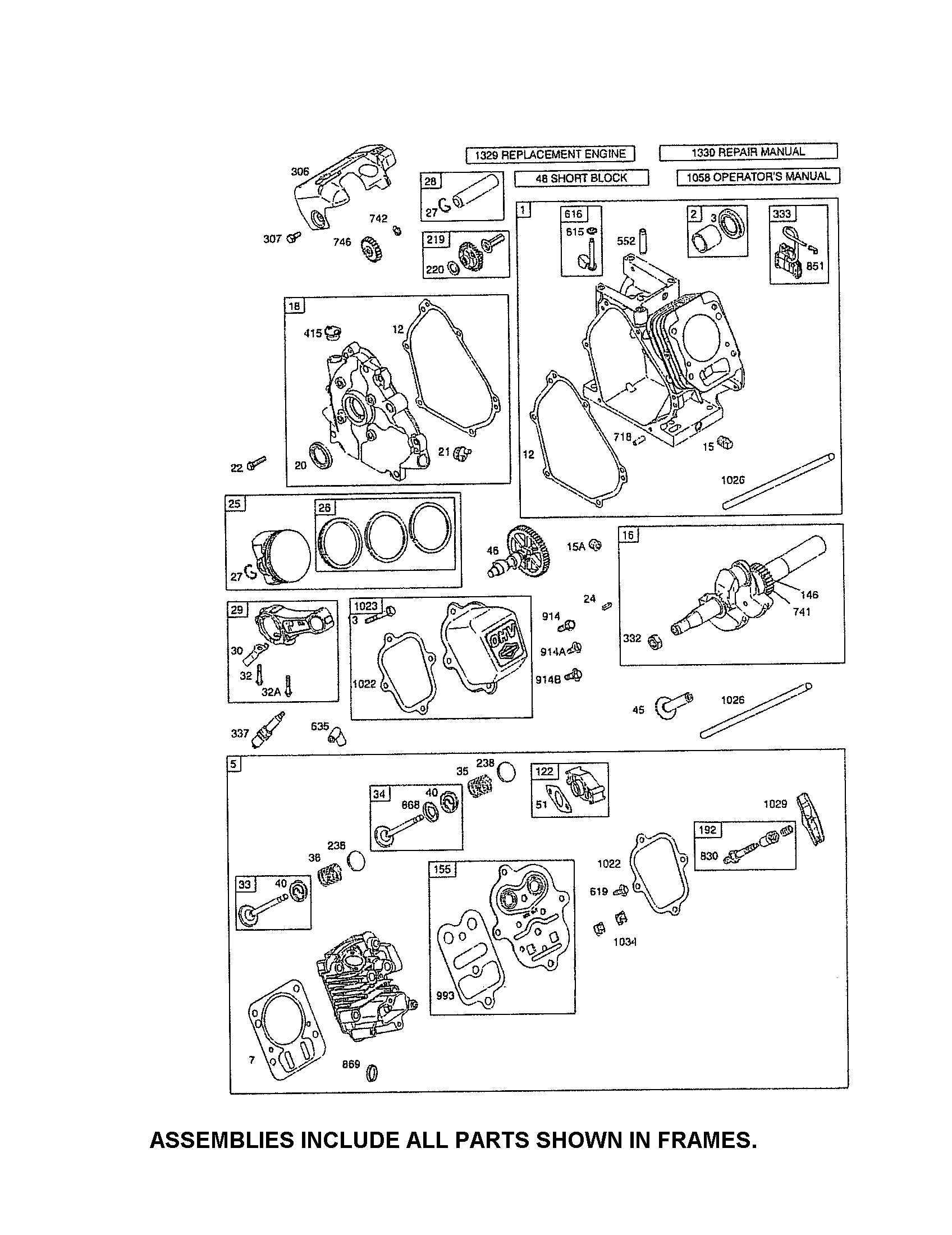 Head-cylinder/crankshaft