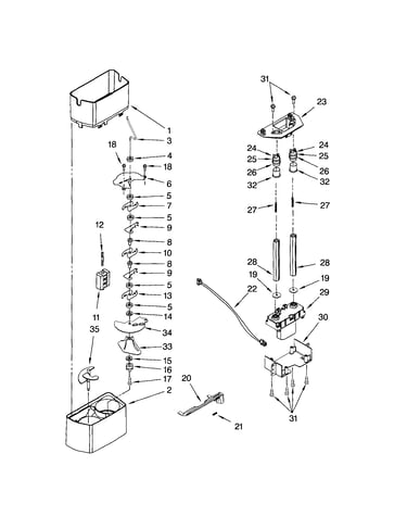 Motor and ice container