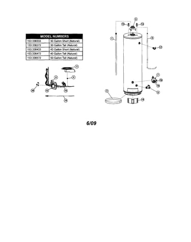 Water heater-40 gal short (natural)