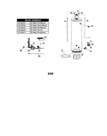 Water heater-40 gal. short (natural)