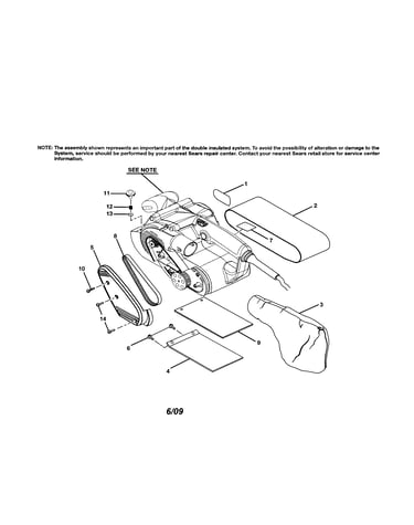 Belt/dust bag/wear plate