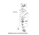 Briggs & Stratton 10T802-1244-B1 rewind starter/blower housing diagram