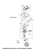 Rewind starter/blower housing