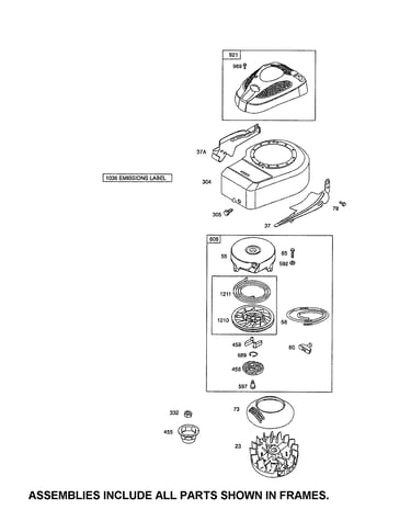 Rewind starter/blower housing