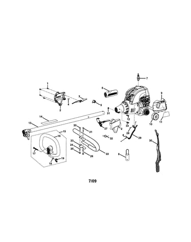 Upper boom/front handle