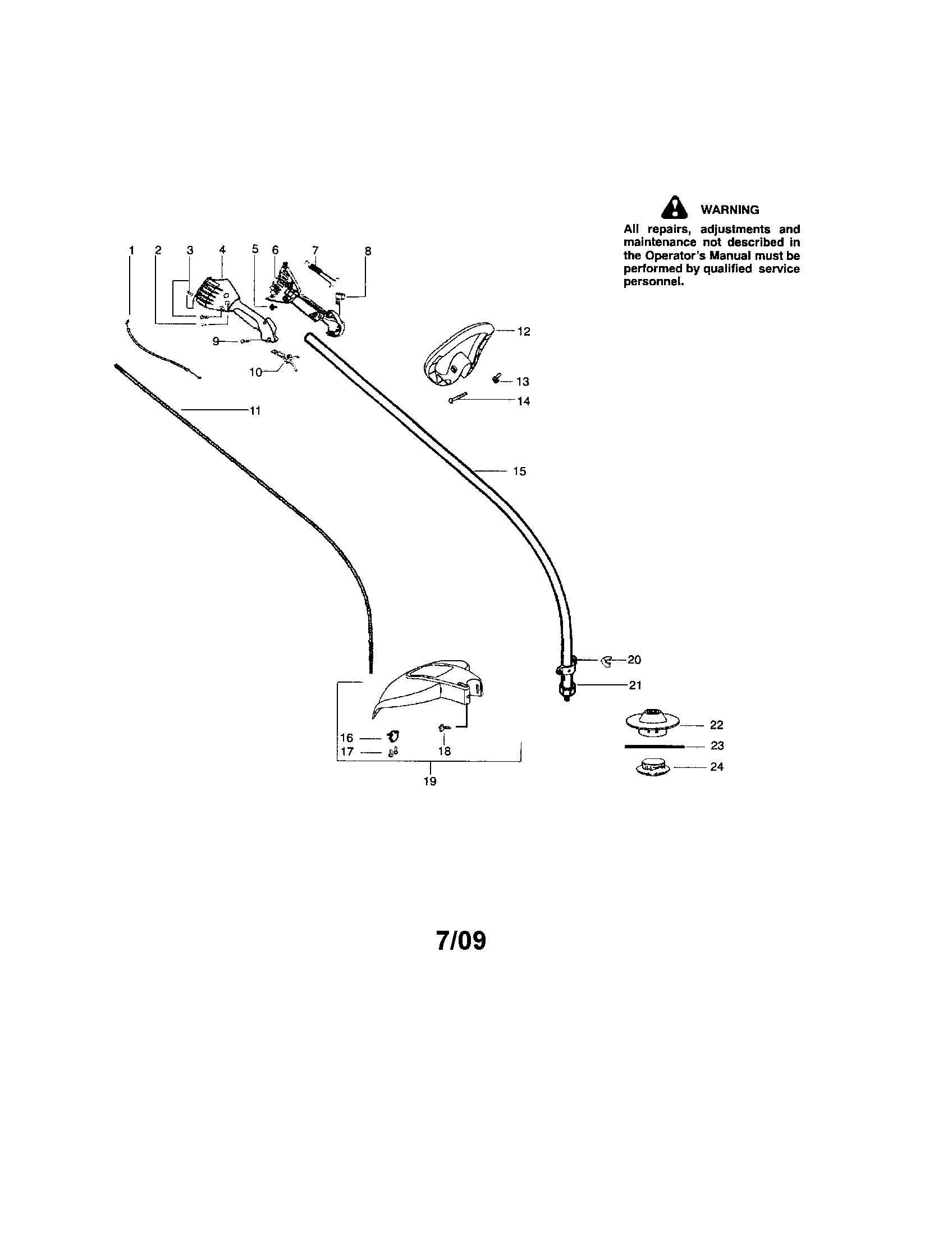 Handle/drive shaft/shield