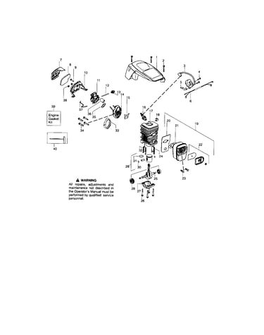 Cylinder/shield/crankshaft