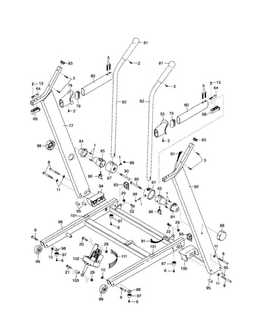 Uprights/handles/base