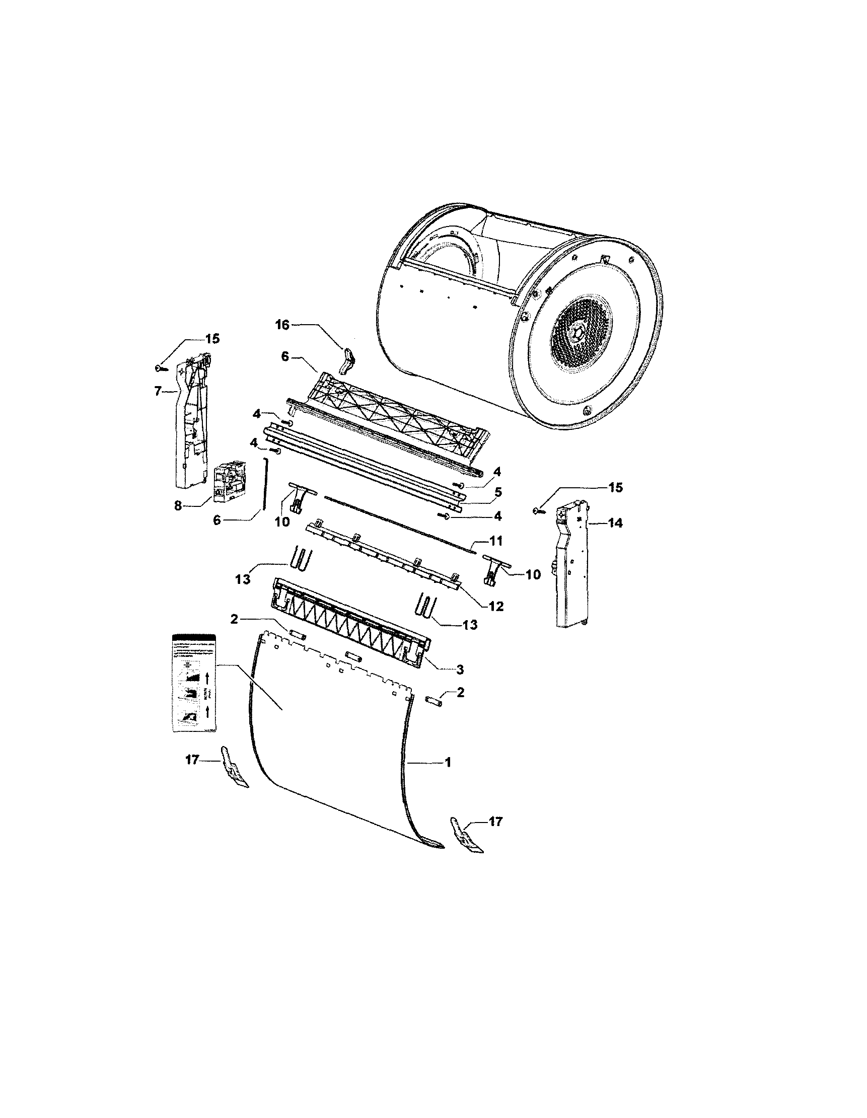 Subdeck/drum door