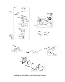 Carburetor/fuel tank/muffler