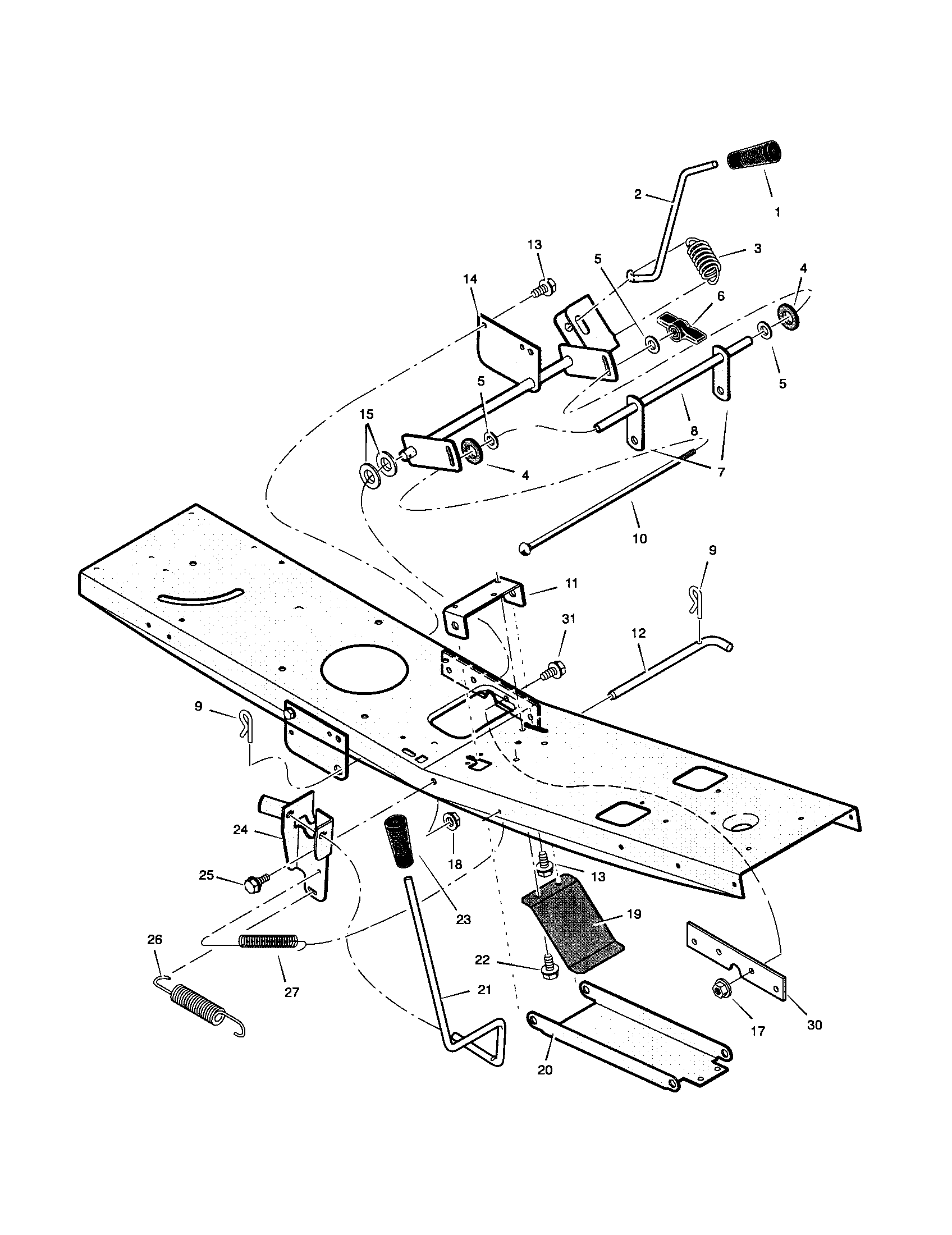 MOWER HOUSING SUSPENSION