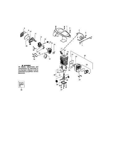 Cylinder/crankshaft/shield