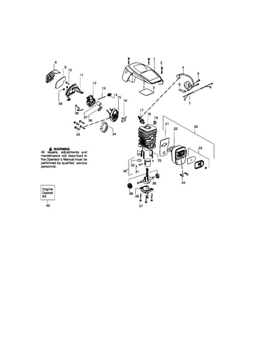 Cylinder/shield/crankshaft