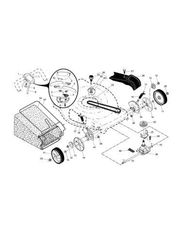 Drive control/gear case/wheels
