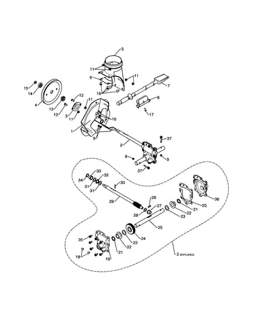 Impeller/gear box