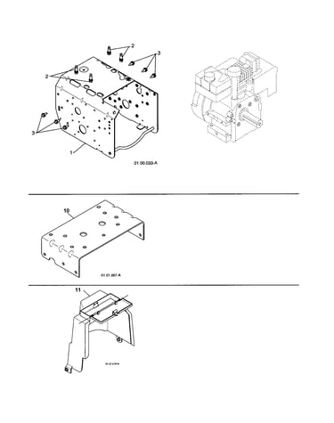 Engine/frame/mount plate/cover