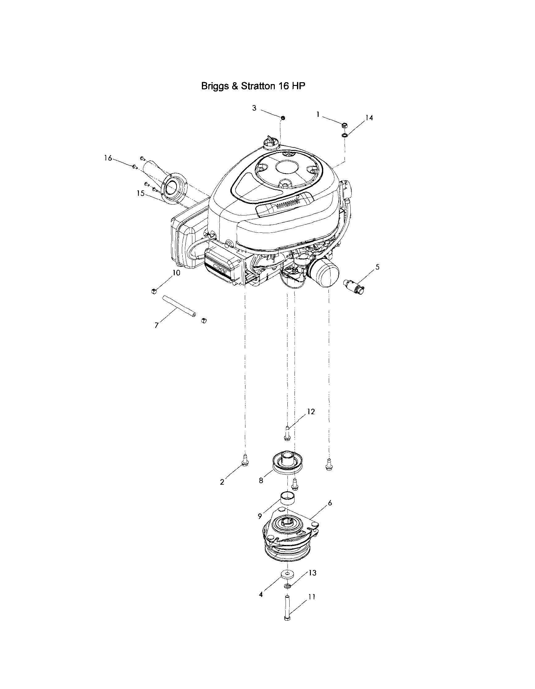 ENGINE - B&S 16 HP