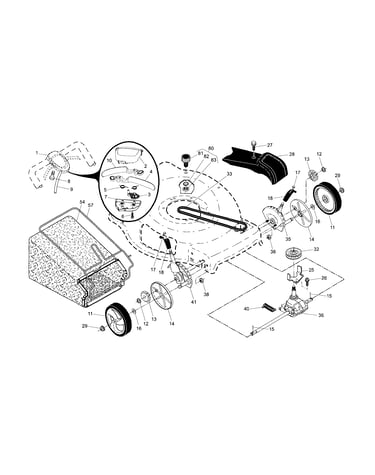Drive control/gear case/wheels