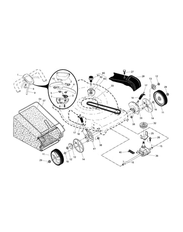 Drive control/gear case/wheels
