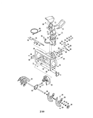 Lower chute/auger/housing