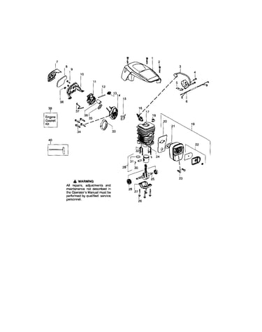 Cylinder/shield/crankshaft