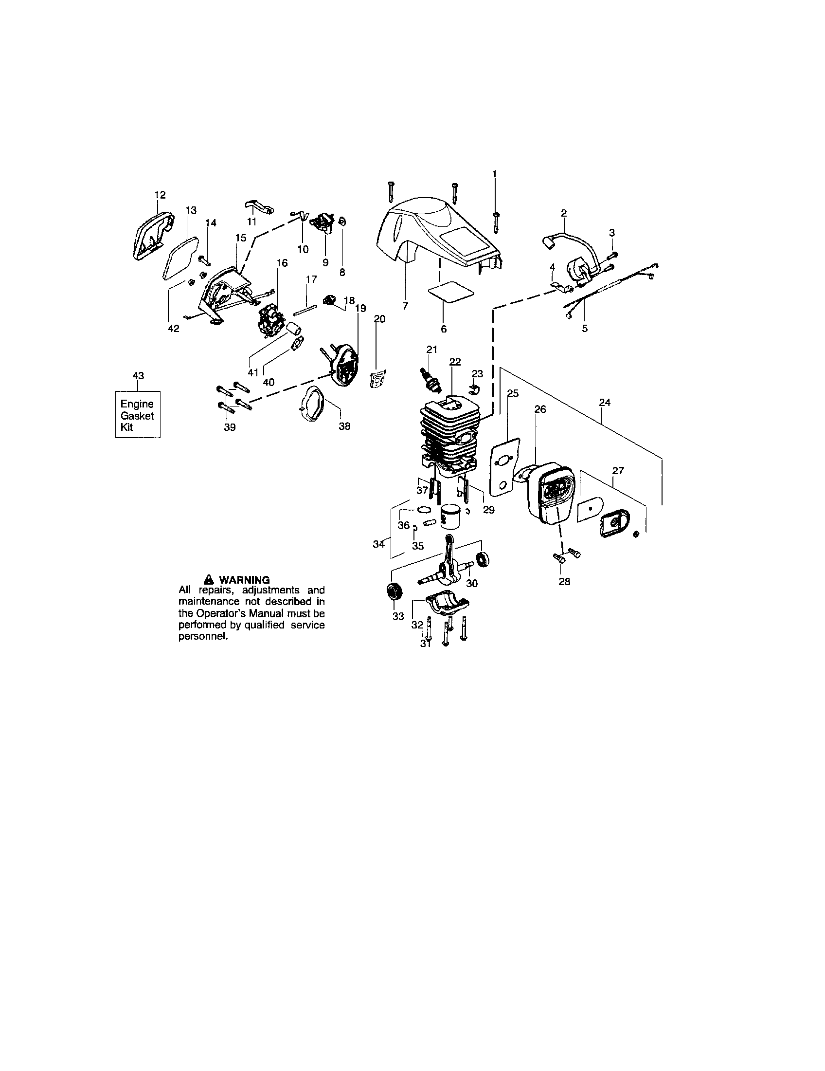 CYLINDER/SHIELD/CRANKSHAFT