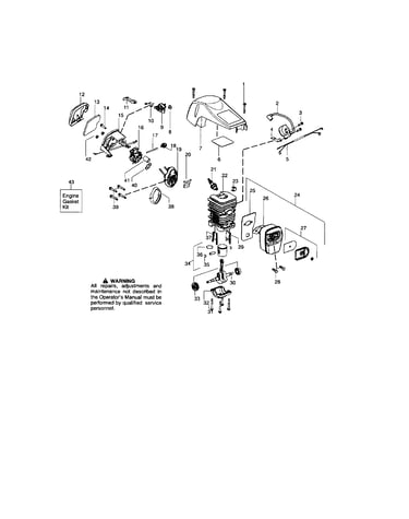 Cylinder/shield/crankshaft