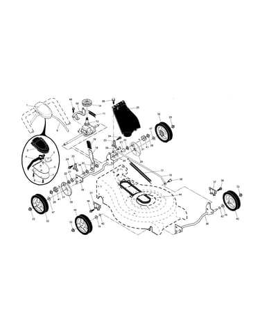 Drive control/gear case/wheels