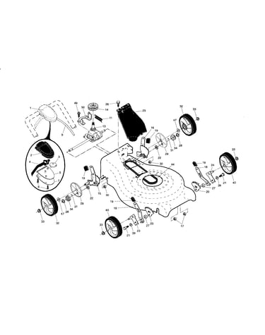 Drive control/gear case/wheels