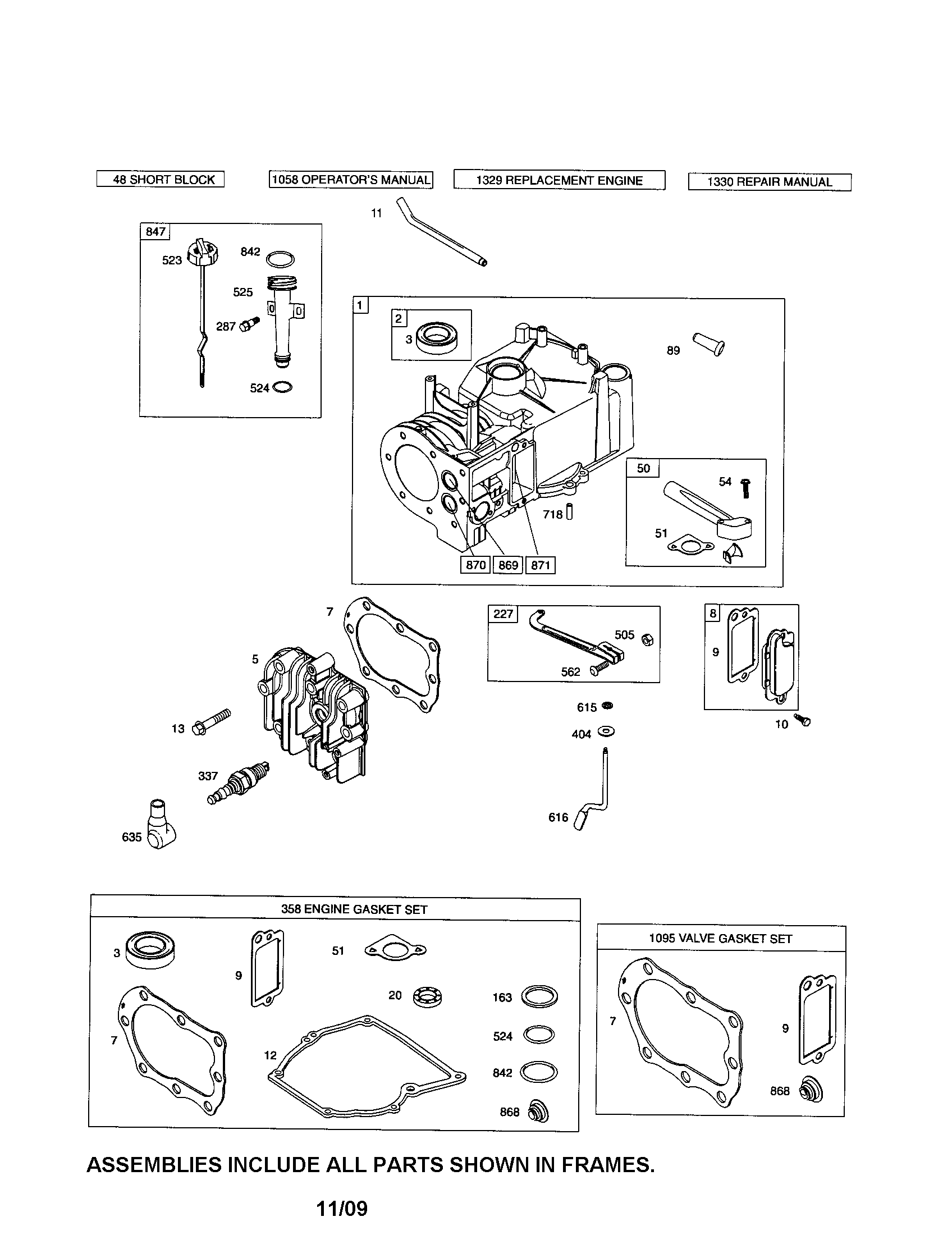 Cylinder/gasket sets