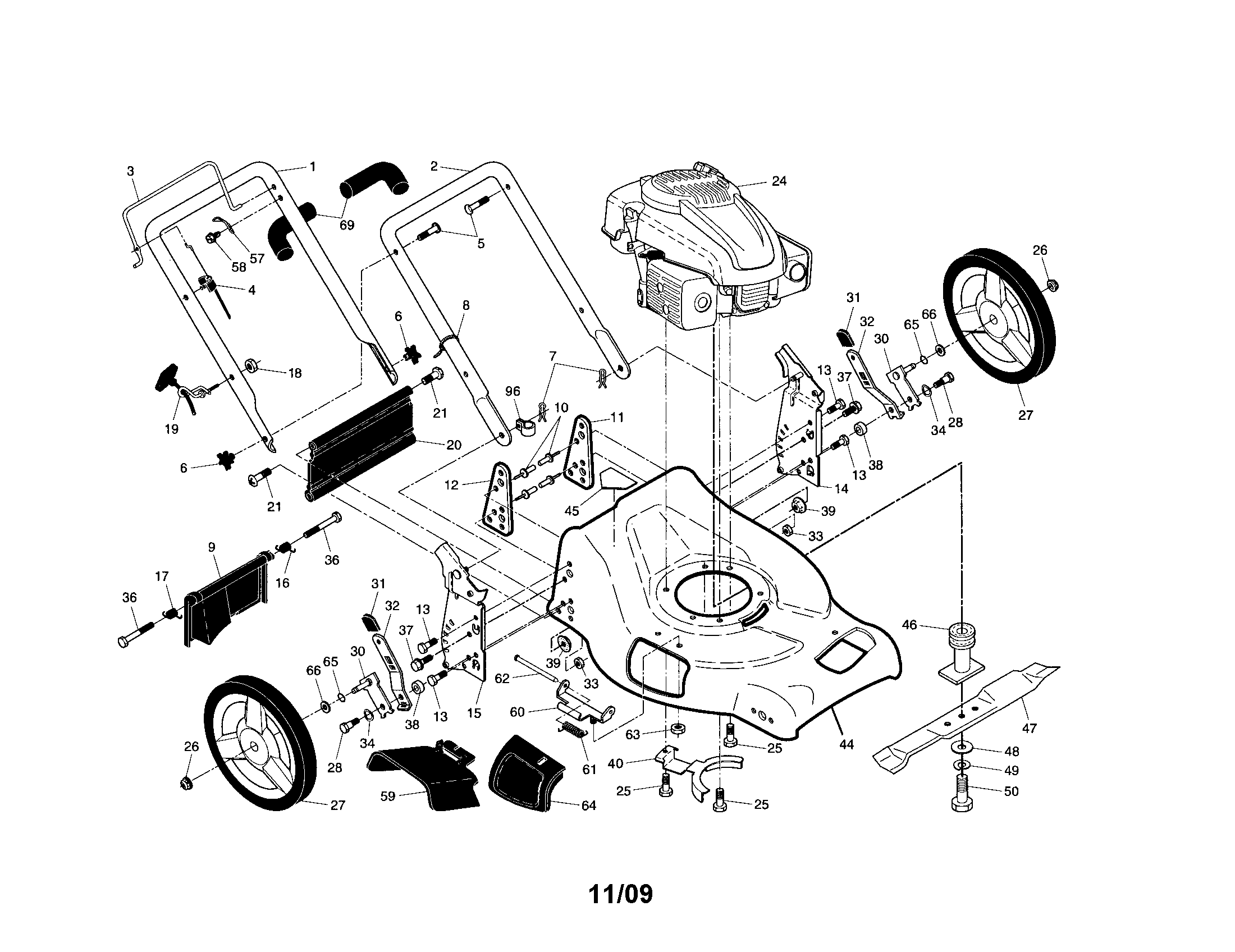 ENGINE/HOUSING/HANDLE