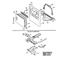 GE DBLR333GT0WW cabinet front/gas valve/burner diagram