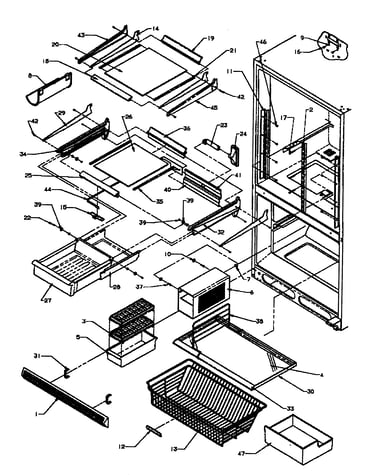 Refrigerator/freezer shelving