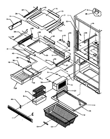 Refrigerator/freezer shelving