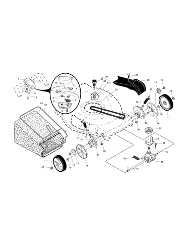 Drive control/gear case/wheels