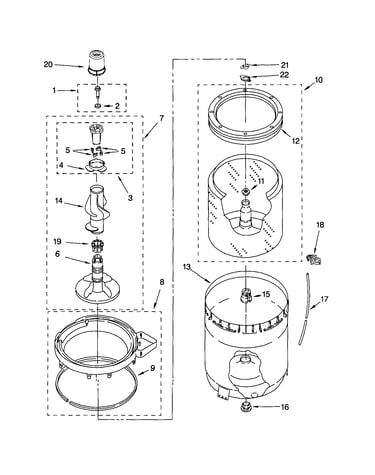 Agitator/basket/tub