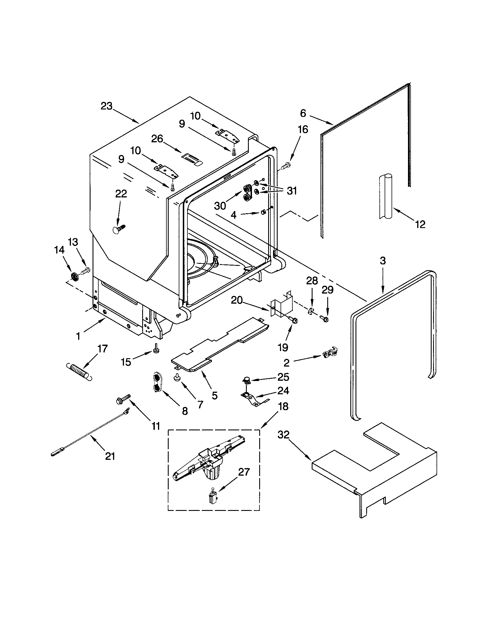 Tub and frame