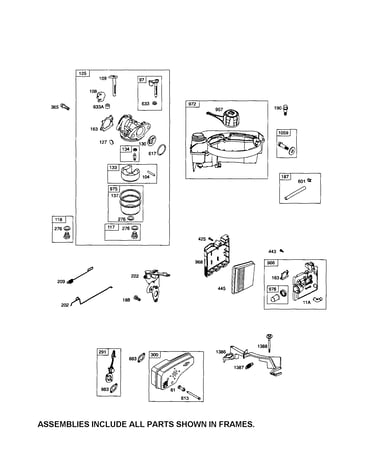 Carburetor/fuel tank/muffler