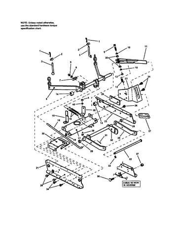 Rails/lift arms/cam lift