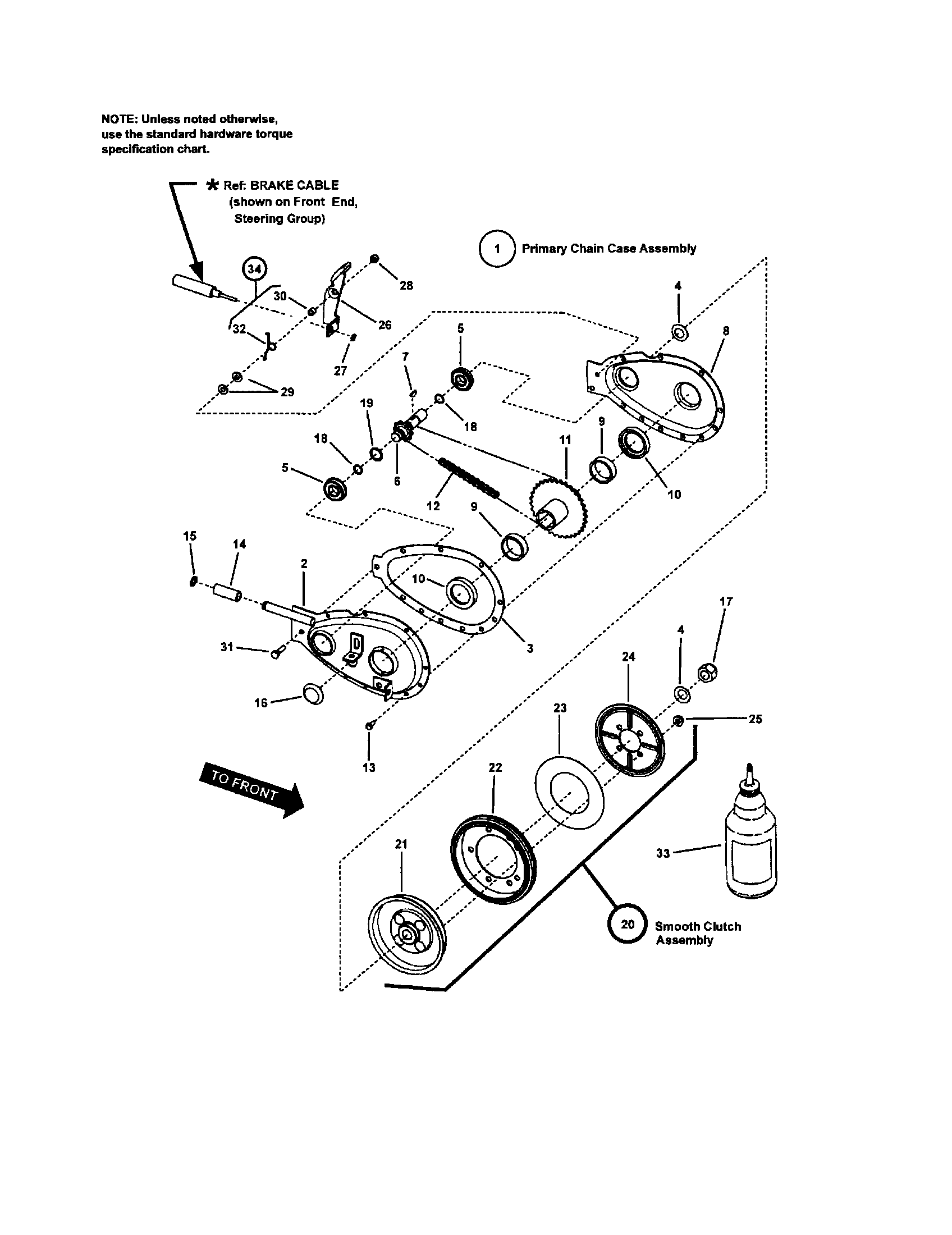 Primary chain case/smooth clutch