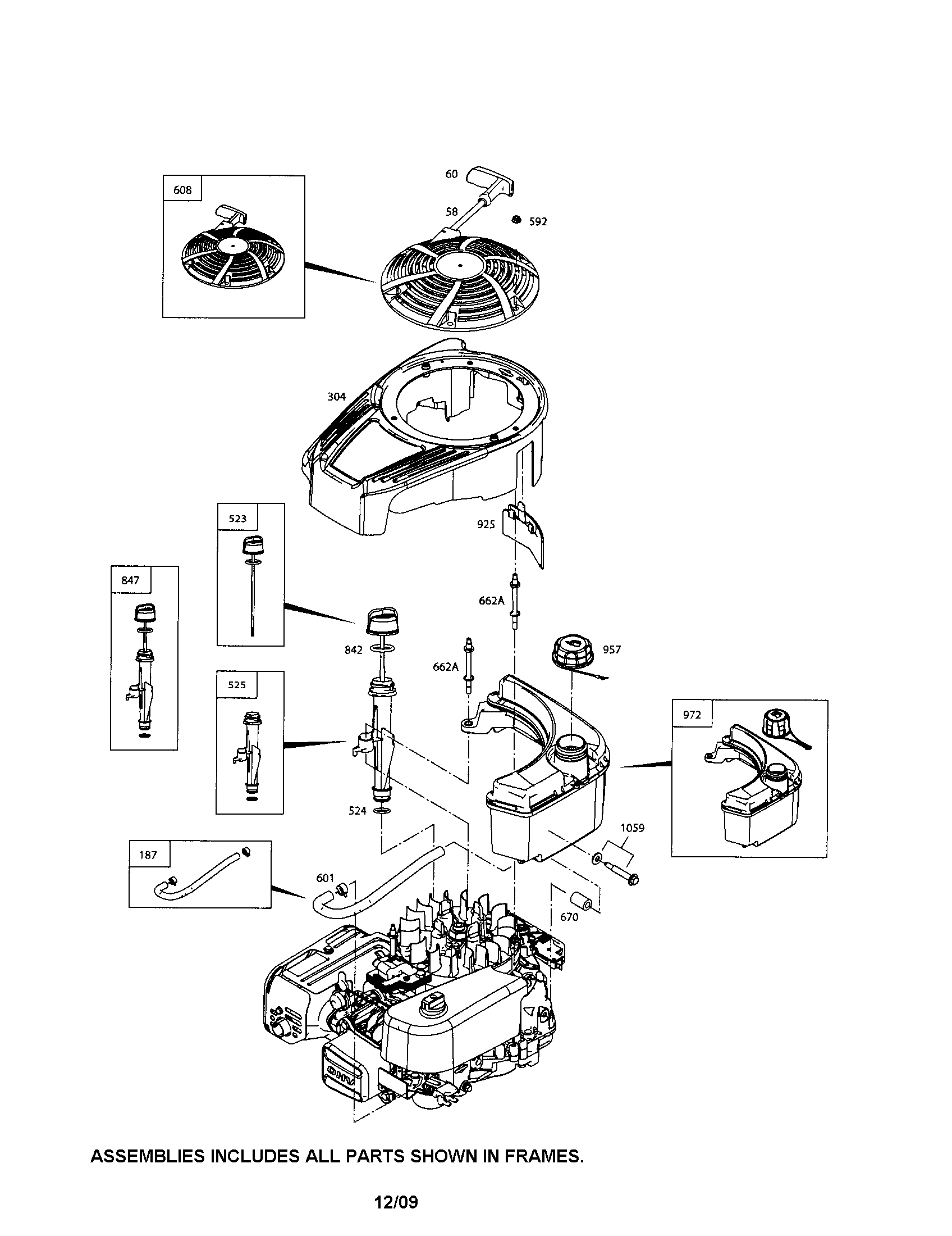 Blower housing/fuel tank