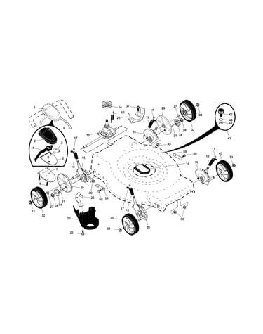Drive control/gear case/wheels
